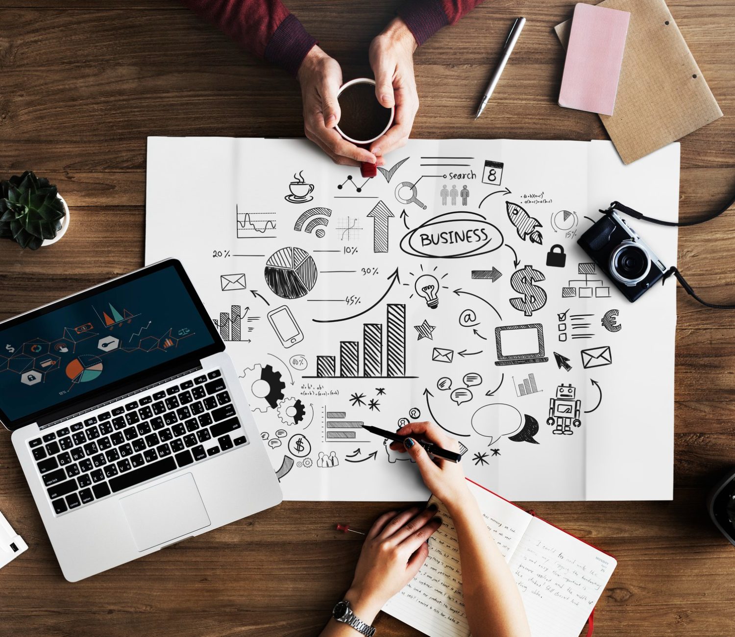 map-lying-wooden-table